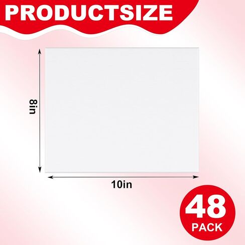 48 Pack 8x10 Inch Blank Canvas Boards for Art Supplies for Artists and Crafters in Kuwait