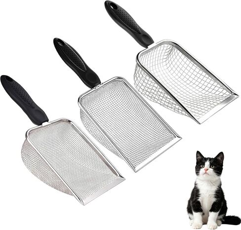 3PCS Cat Litter Scoop, Mesh Kitty Litter Scooper (2.8/3.8/5mm Mesh) in Kuwait