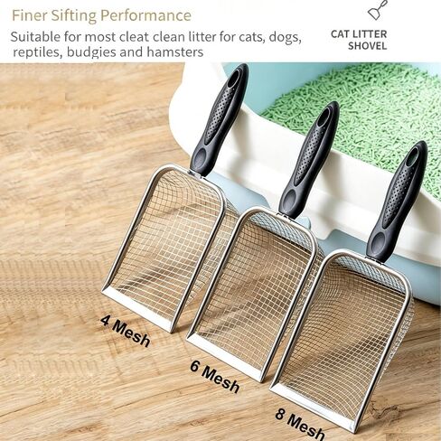 3PCS Cat Litter Scoop, Mesh Kitty Litter Scooper (2.8/3.8/5mm Mesh) in Kuwait