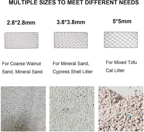 3PCS Cat Litter Scoop, Mesh Kitty Litter Scooper (2.8/3.8/5mm Mesh) in Kuwait