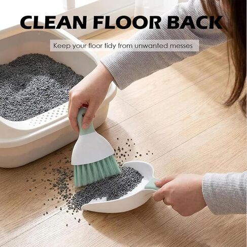 5-in-1 Heavy-Duty Full Metal Cat Litter Scoop with Holder, Cats Litter Scooper Includes Litter Bags, Handy Small Broom&Dustpan Set, Quick Sift, Easy to Clean in Kuwait