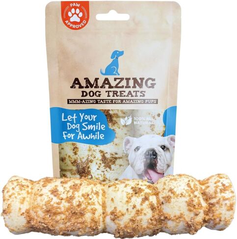 Beef Cheek Rolls Mega Thick (Bully Dust Flavor, 10" - 3 Count) - Safe Rawhide Alternative Dog Chew - Great for Power Chewers - Long Lasting Dog Chew - Retriever Rolls for Dogs in Kuwait