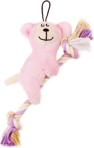 Pet Life ® 'Broom-Lick' Plush and Jute Rope Squeaking Newborn Cat and Dog Toy in Saudi Arabia
