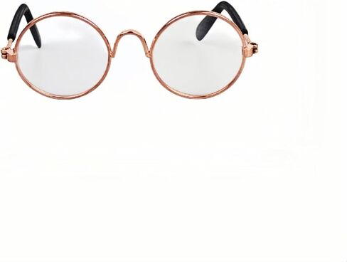 Pet Round Sunglasses,Retro Metal Frame Fashion Glasses,Cute Photo Prop Eyewear for Small Medium Dogs and Cats,Party Holiday Wedding Cosplay Costume Accessories (Black Frame White Sheet) in Saudi Arabia