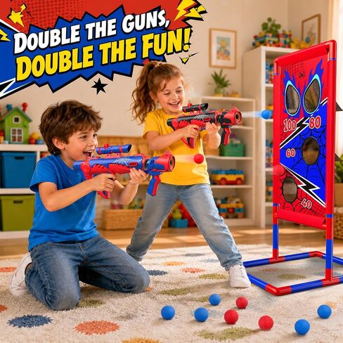 Sunrad Shooting Game for Kids 5+ Years, 2 Pack Red & Blue Shooting Toy Set in Saudi Arabia