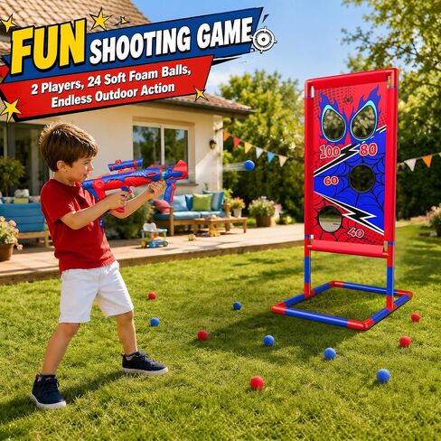Sunrad Shooting Game for Kids 5+ Years, 2 Pack Red & Blue Shooting Toy Set in Saudi Arabia