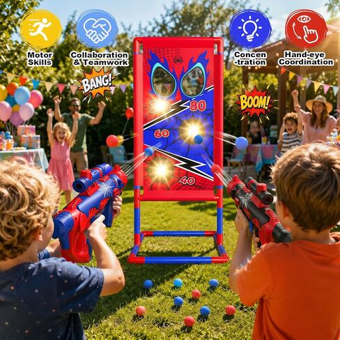 Sunrad Shooting Game for Kids 5+ Years, 2 Pack Red & Blue Shooting Toy Set in Saudi Arabia