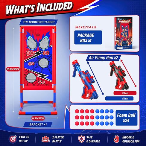 Sunrad Shooting Game for Kids 5+ Years, 2 Pack Red & Blue Shooting Toy Set in Saudi Arabia