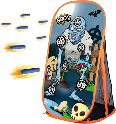 Quanquer Toy Foam Blasters Shooting Practice Target Compatible with Nerf Toy Blasters - Zombie Shooting Target Game with Net - Ideal Shooting Games Toy Gift for Boys Girls Indoor Outdoor Activity in Kuwait