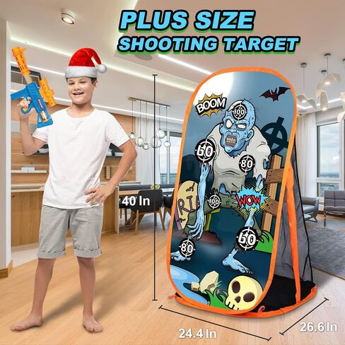 Quanquer Toy Foam Blasters Shooting Practice Target Compatible with Nerf Toy Blasters - Zombie Shooting Target Game with Net - Ideal Shooting Games Toy Gift for Boys Girls Indoor Outdoor Activity in Kuwait