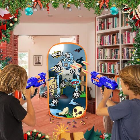 Quanquer Toy Foam Blasters Shooting Practice Target Compatible with Nerf Toy Blasters - Zombie Shooting Target Game with Net - Ideal Shooting Games Toy Gift for Boys Girls Indoor Outdoor Activity in Kuwait