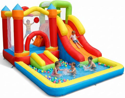 7-in-1 Bounce House with Slide, Inflatable Playground in Kuwait