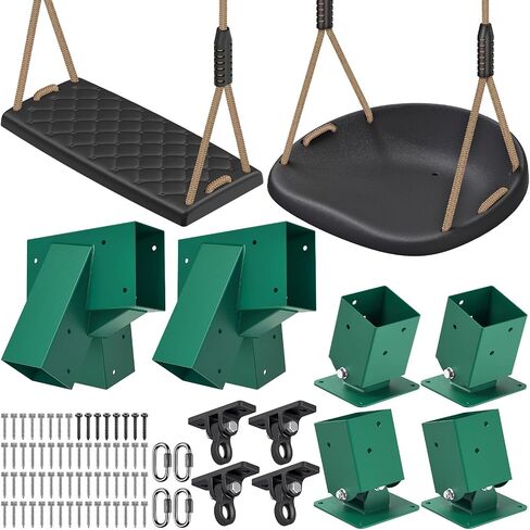 SELEWARE High Back Full Bucket Toddler Swing and Kids Swing Seat, Black in Kuwait