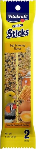 Vitakraft 3 Pack of Finch and Canary Crunch Stick Bird Treats, 2 Sticks Each, Egg and Honey Flavor in Kuwait