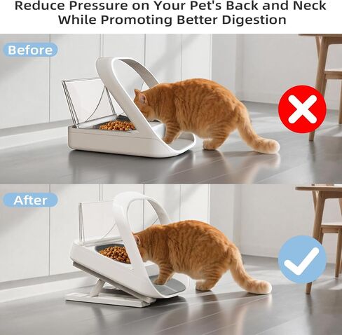 Adjustable Stand for Automatic Microchip Cat Pet Feeder, 0-20° Adjustable Angle, Reduces Joint Fatigue and Promotes Better Digestion for Pets, Easy to Install in Kuwait