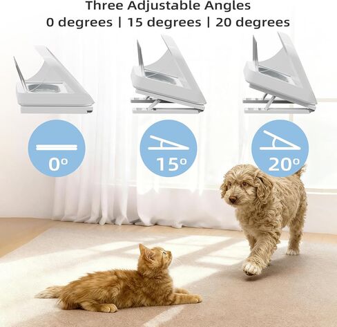 Adjustable Stand for Automatic Microchip Cat Pet Feeder, 0-20° Adjustable Angle, Reduces Joint Fatigue and Promotes Better Digestion for Pets, Easy to Install in Kuwait