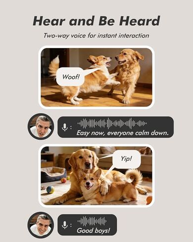 Automatic Dog Feeder for Large Breed with Camera - 15L/ 63 Cups Anti-Clog 5G WiFi Dog Food Dispenser for 2-23mm Kibble, Elevated Stand, Large Food Tray, 1080P HD Video with Night Vision, Keeps Fresh in Saudi Arabia