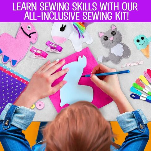 DIY All in One Crochet Knitting Kit for Beginners Starter Arts & Craft Set for Kids Teens Tweens & Adults – How to Learn Make Your Own Yarn Pom Poms – Birthday Gift for Kids Ages 8+ in Kuwait