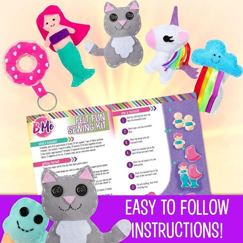 DIY All in One Crochet Knitting Kit for Beginners Starter Arts & Craft Set for Kids Teens Tweens & Adults – How to Learn Make Your Own Yarn Pom Poms – Birthday Gift for Kids Ages 8+ in Kuwait