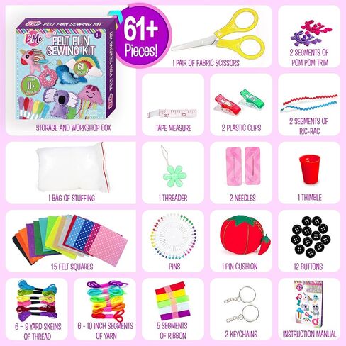 DIY All in One Crochet Knitting Kit for Beginners Starter Arts & Craft Set for Kids Teens Tweens & Adults – How to Learn Make Your Own Yarn Pom Poms – Birthday Gift for Kids Ages 8+ in Kuwait