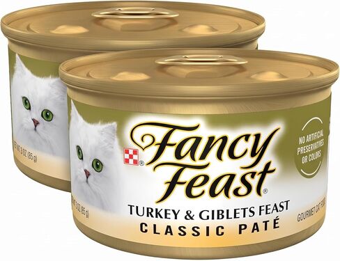 Purina Fancy Feast Pate Turkey and Giblets Feast Classic Grain Free Wet Cat Food Pate - (24) 3 oz. Cans in Kuwait