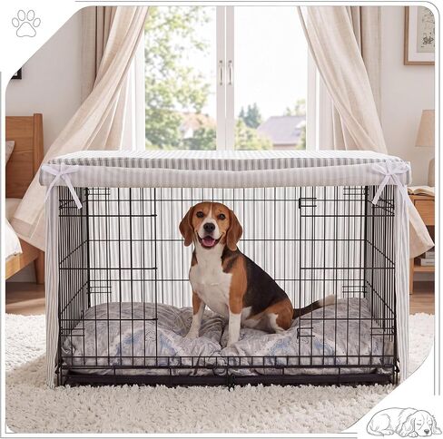 36 Inches Ruffled Dog Crate Cover Gray Stripes Dog Crate Cover in Kuwait