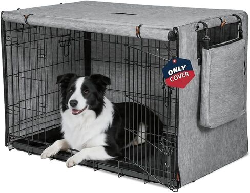 Dog Crate Cover 36 in,Waterproof 600D Oxford Gray,Calming Anxiety Privacy in Kuwait