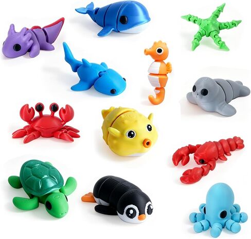 24 Pcs 3D Printed Fidget Toys with 12 Ocean Animals and 12 Mystery Eggs in Saudi Arabia