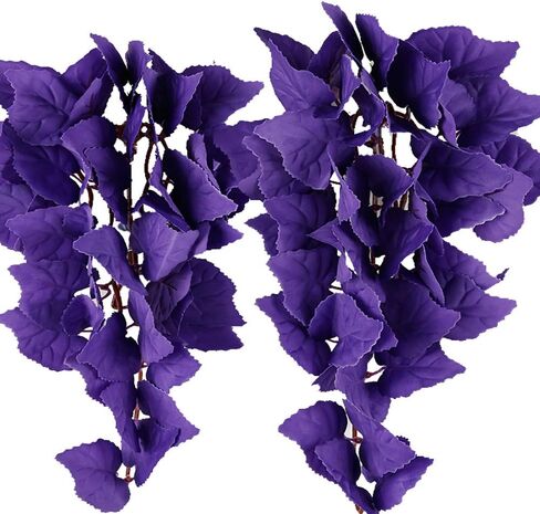 2 Pack Realistic Silk Hanging Plants for Reptile Terrarium, Non-Toxic Artificial Pink Decor, Safe Habitat for Bearded Dragons, Lizards, Geckos, Snakes & Amphibians in Kuwait