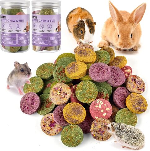 ERKOON 100% Edible Premium Timothy Hay Chew A Blocks for Rabbits, Chinchilla Treats, Chew Toys for Teeth Guinea Pigs and Mice in Kuwait