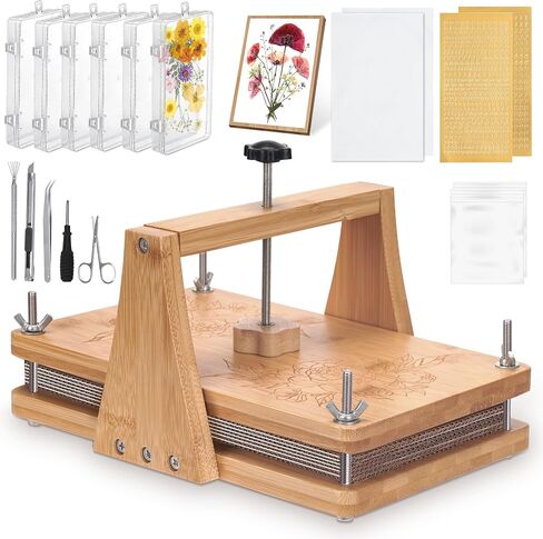 MLLNFUE Large Wooden Flower Press Kit, 11" x 8" Multi-Layer Plant Press for Dried Flowers, DIY Botanical Art and Craft Tool in Saudi Arabia