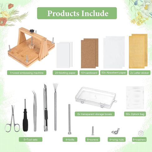 MLLNFUE Large Wooden Flower Press Kit, 11" x 8" Multi-Layer Plant Press for Dried Flowers, DIY Botanical Art and Craft Tool in Saudi Arabia