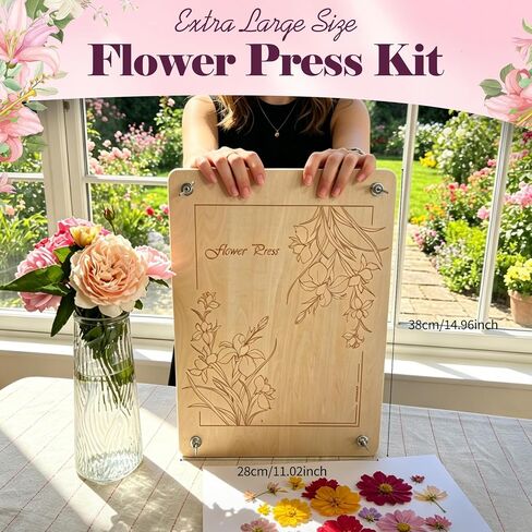 Extra Large Wooden Flower Press Kit– 15" x 11" Pressing Tool Set for Adults in Saudi Arabia