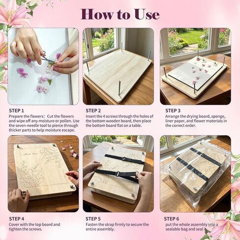 Extra Large Wooden Flower Press Kit– 15" x 11" Pressing Tool Set for Adults in Saudi Arabia
