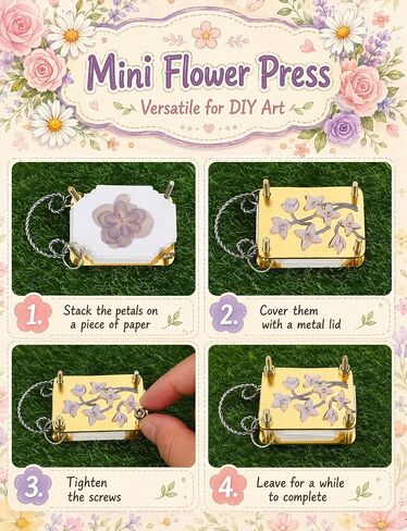 2pcs Mini Flower Press, Pocket Metal Press Kit with 30Pcs Blotting Paper in Saudi Arabia