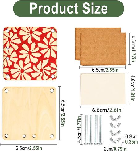 QIVARONZEL Mini Flower Press Kit, 2.5 Inch Pocket Flower Press with 10 Absorbent Papers, Flower Press Keychain, Presses Plants, Leaves, Herbs and Micro Flowers for Arts and Crafts Lovers in Kuwait