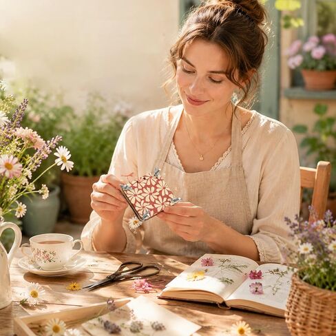 QIVARONZEL Mini Flower Press Kit, 2.5 Inch Pocket Flower Press with 10 Absorbent Papers, Flower Press Keychain, Presses Plants, Leaves, Herbs and Micro Flowers for Arts and Crafts Lovers in Kuwait