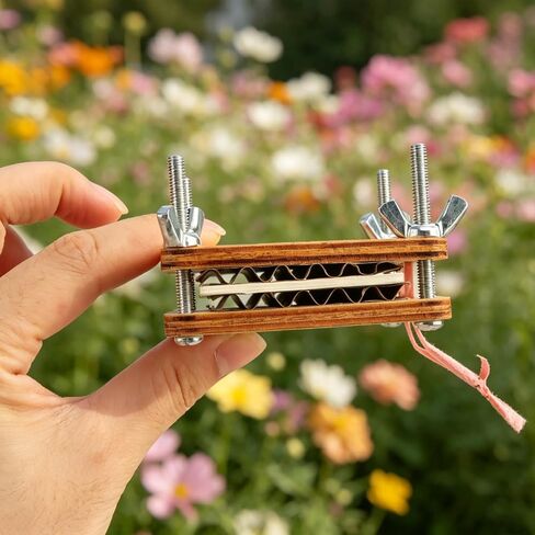 QIVARONZEL Mini Flower Press Kit, 2.5 Inch Pocket Flower Press with 10 Absorbent Papers, Flower Press Keychain, Presses Plants, Leaves, Herbs and Micro Flowers for Arts and Crafts Lovers in Kuwait