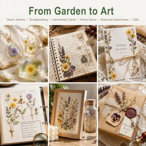 QIVARONZEL Mini Flower Press Kit, 2.5 Inch Pocket Flower Press with 10 Absorbent Papers, Flower Press Keychain, Presses Plants, Leaves, Herbs and Micro Flowers for Arts and Crafts Lovers in Kuwait