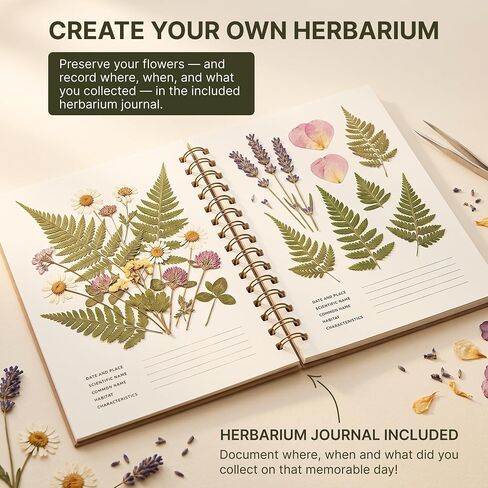 WOKK Flower Press Kit with Herbarium Journal, Compact 8.7" Flower Press in Kuwait