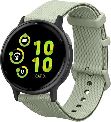 أشرطة kwmobile متوافقة مع Garmin Venu Sq 2 Music/Sq 2 Straps - 2X بديل لأساور ساعات السيليكون - أسود/رمادي in Kuwait