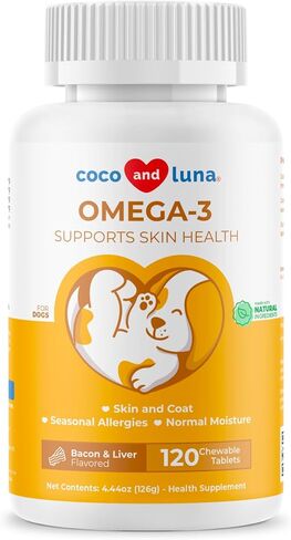 Dog Omega 3 Fish Oil Skin and Coat Supplement for Dry Skin & Allergy Relief in Saudi Arabia