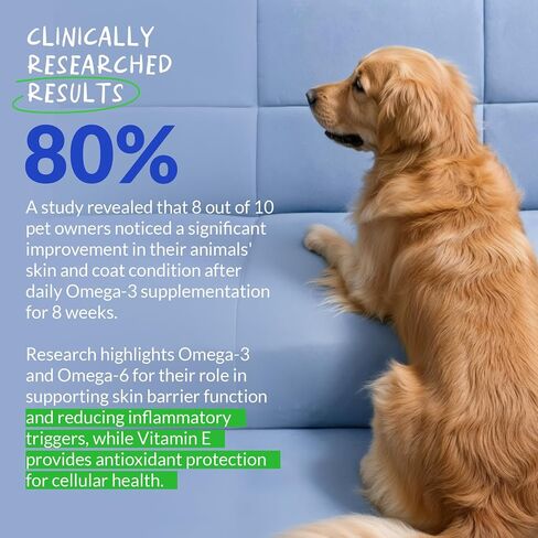 Dog Omega 3 Fish Oil Skin and Coat Supplement for Dry Skin & Allergy Relief in Saudi Arabia