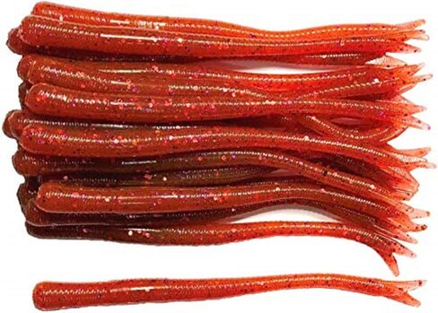 Softy Lure 20 Pcs 4-1/2" Drop Shot Finesse Worms (Scent, Float), Soft Plastic Worms, Bass Fishing Worms (Morning Dawn) in Kuwait