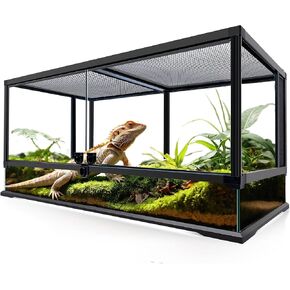 NEPTONION 48 Gallon Professional Glass Terrarium 36"x18"x18" Durable Reptile Habitat Tank with Heat Resistant Aluminum Alloy Frame, Dual Front Swinging Doors for no Jam by Sand and Other Debris in Kuwait