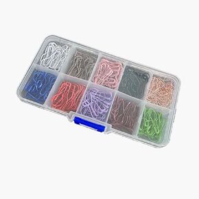 100 Pieces Safety Pins, Bulb Stitch Markers 10 Colors Assorted Metal Calabash Pins Pear Shape Knitting Pins for Crocheting Clothing Tag DIY Craft Project with Storage Box in Saudi Arabia