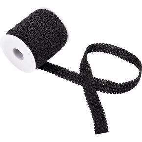 PandaHall 21 Yards Gimp Braid Trim 11mm/0.43" Polyester Woven Braid Trim Fabric Gimp Trim Ribbon for Costume DIY Crafts Sewing Upholstery Home Decoration Accessories, Black in Saudi Arabia