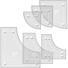 Drunkards Path Quilting Acrylic Template Set, 3", 2", 1.5" with 1/4" Seam Allowance - 6 Piece Set in Saudi Arabia
