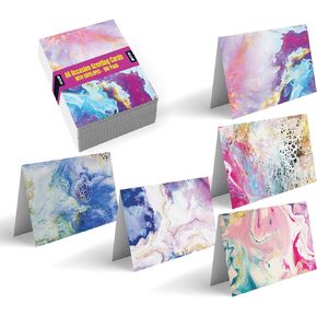 Better Office Products 100-Pack All Occasion Greeting Cards, Assorted Blank Note Cards, 4 x 6 inch, 5 Abstract Art Designs, Blank Inside, with Envelopes, 100 Pack in Saudi Arabia