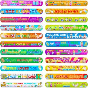 MCPINKY 64 PCS Christian Slap Bracelets Bulk, Bible Verses Religious in Saudi Arabia